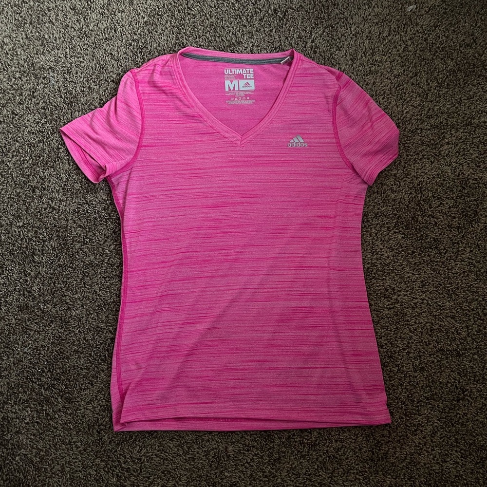 Adidas hot pink athletic shirt size M